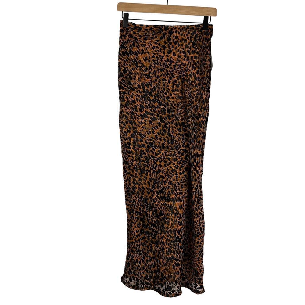 NWT Nasty Gal Leopard Lined Sheer Skirt Size 4 boho, funky, punk, minimalist